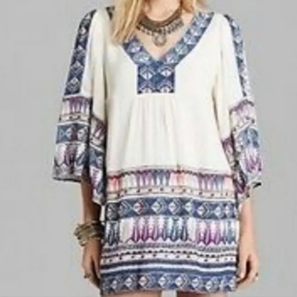 NWOT: Free People Terra Nova Boho Embroidered Relaxed Fit Dress• Small - Picture 2 of 13